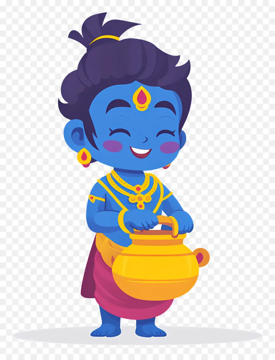 Krishna Janmashtami，Filho Da Divindade Azul PNG