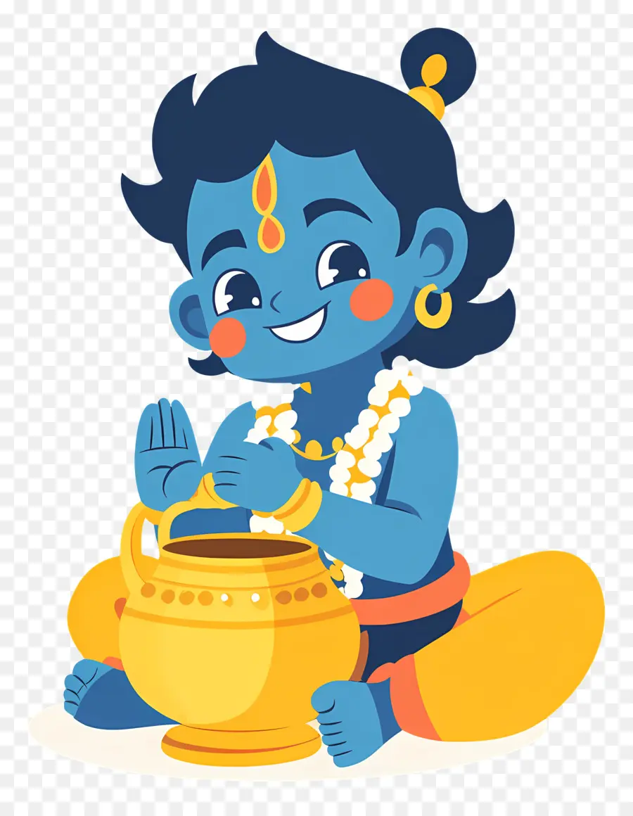 Krishna Janmashtami，Criança Azul PNG