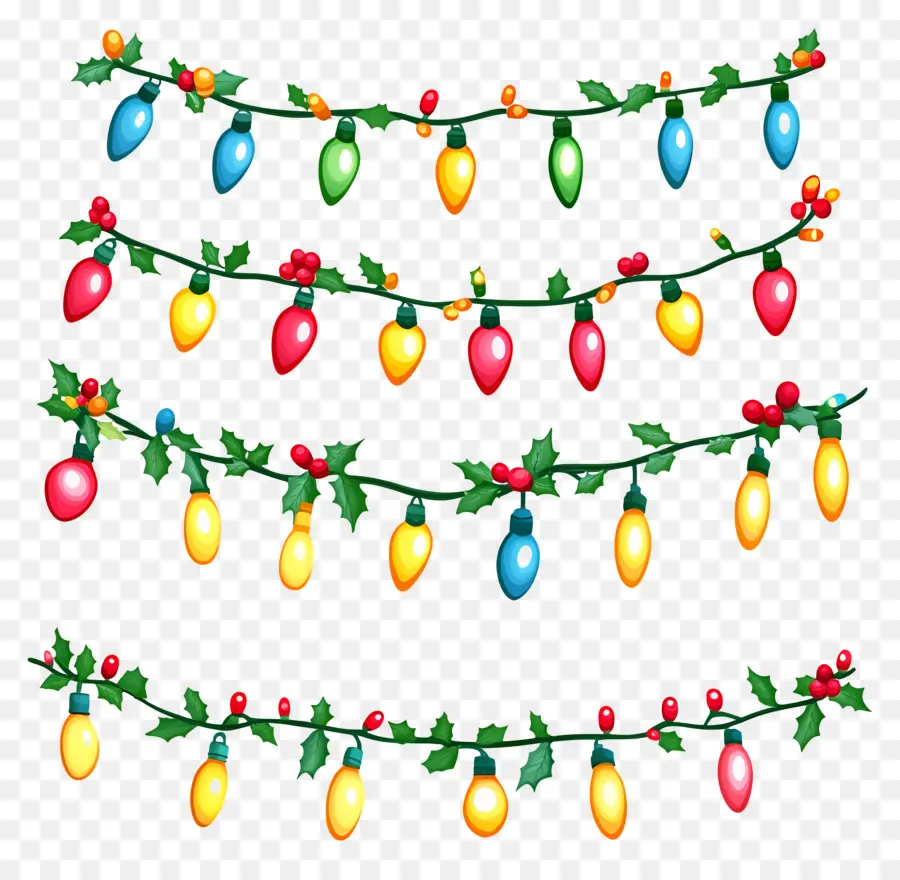 Luzes De Natal，Luzes De Corda Coloridas PNG