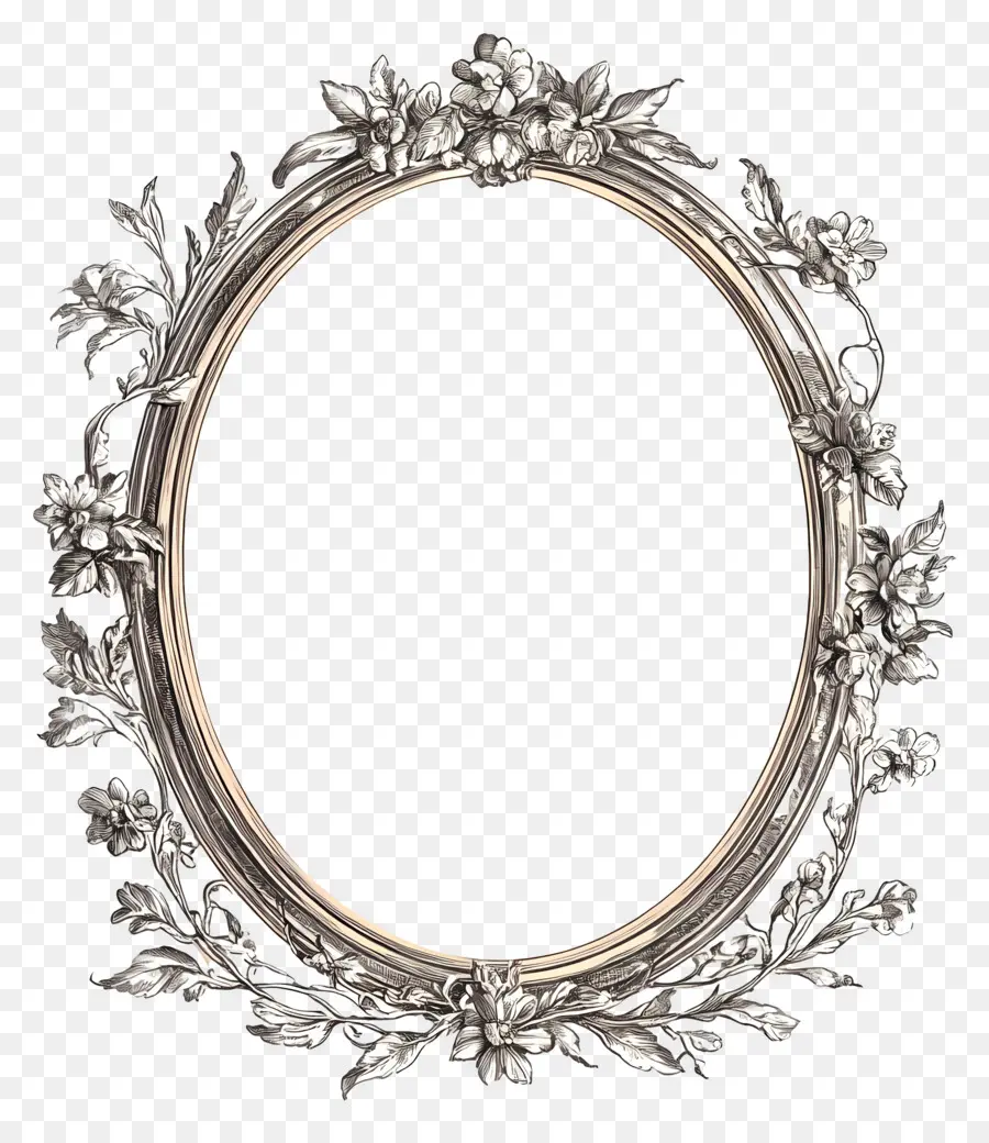 Moldura Oval Vintage，Quadro PNG