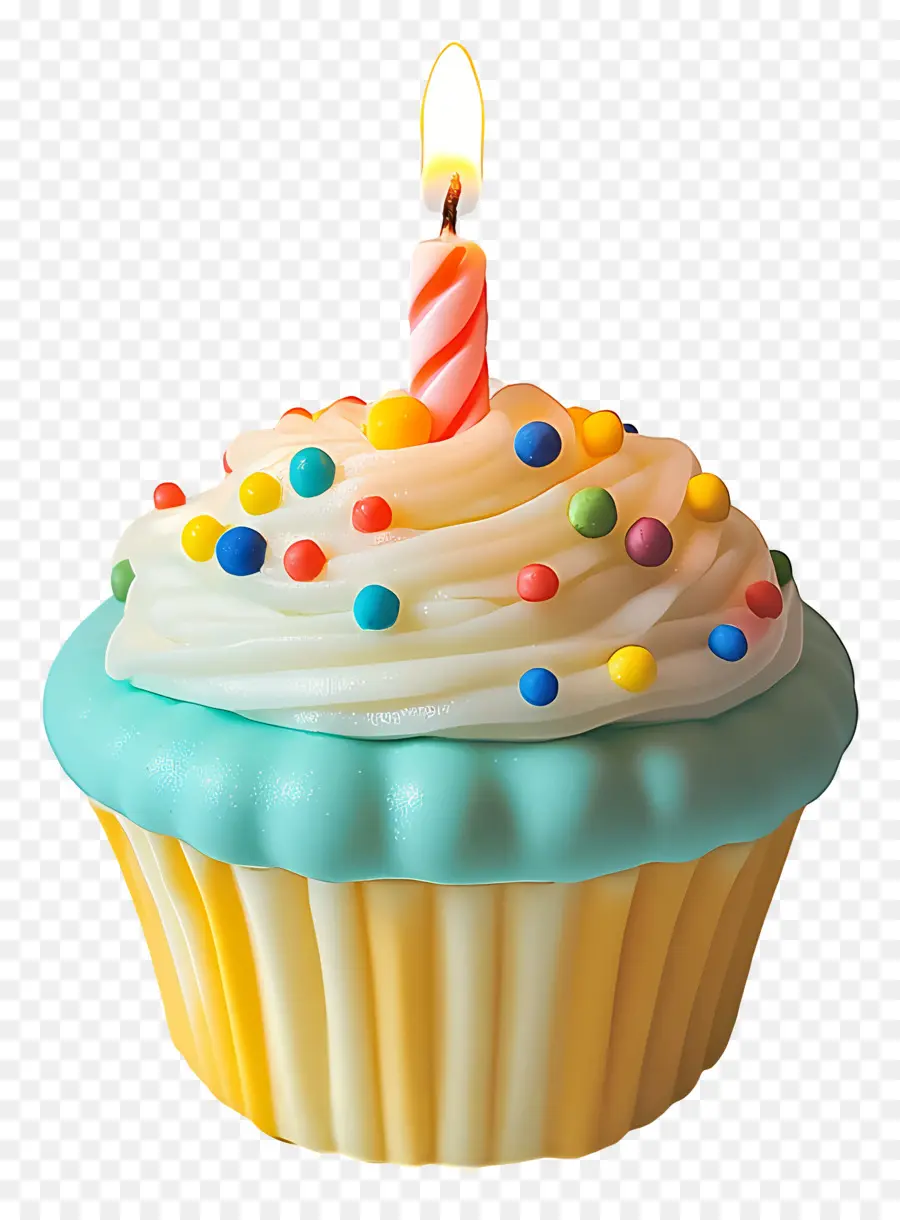 Bolinho De Aniversário，Cupcake Com Balões PNG