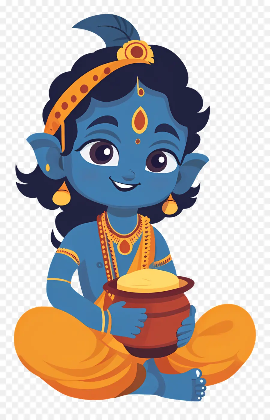 Krishna Janmashtami，Divindade Azul PNG