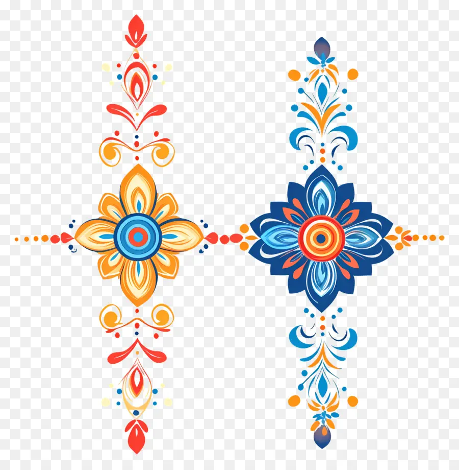 Feliz Raksha Bandhan，Desenho Floral PNG