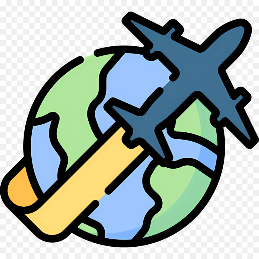 Viajar Pelo Mundo，Avião E Globo PNG