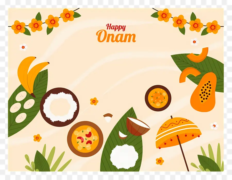 Feliz Onam，Ilustra O Do Festival Onam PNG