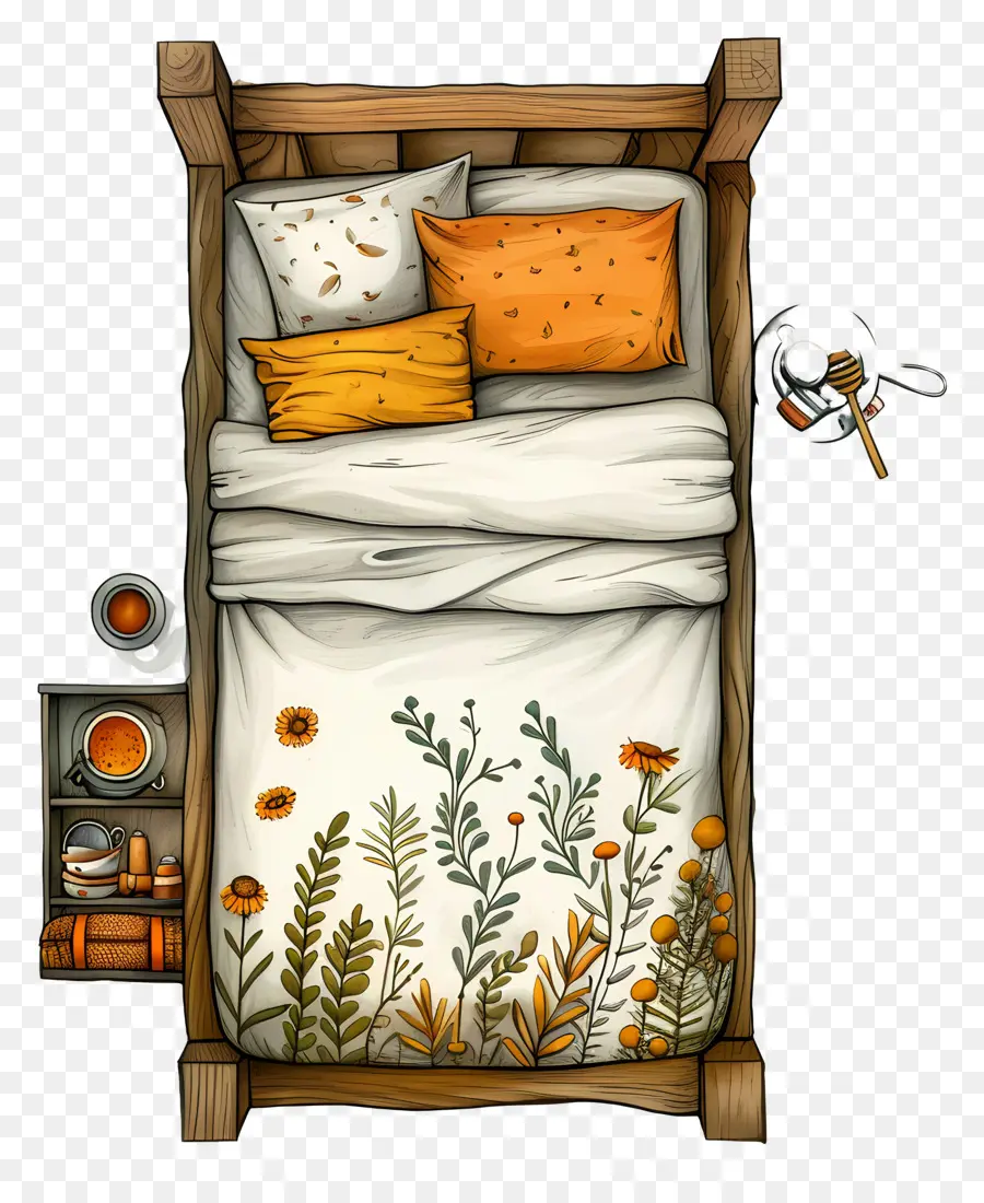 Vista Superior Da Cama，Cama Aconchegante PNG