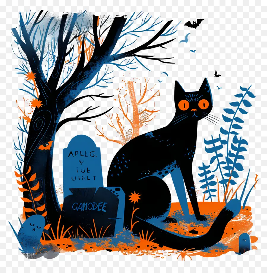 Gato Preto De Halloween，Gato Preto PNG