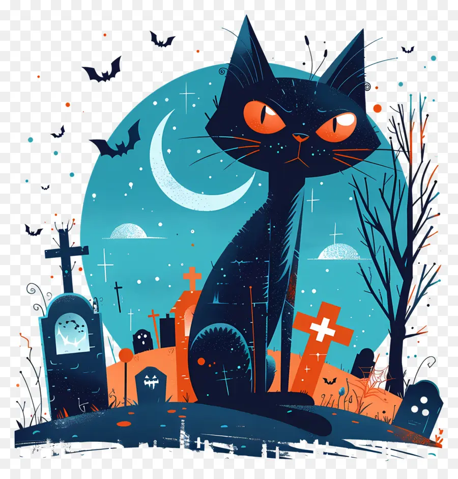 Gato Preto De Halloween，Gato Preto PNG