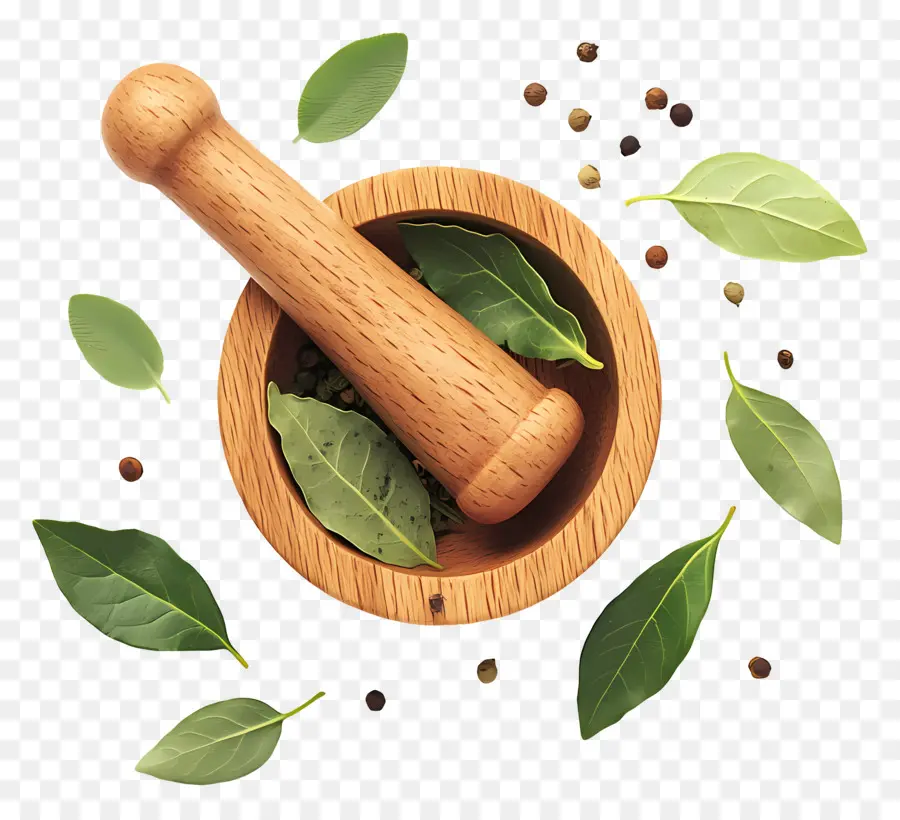 Ayurveda，Almofariz E Pilão De Madeira PNG