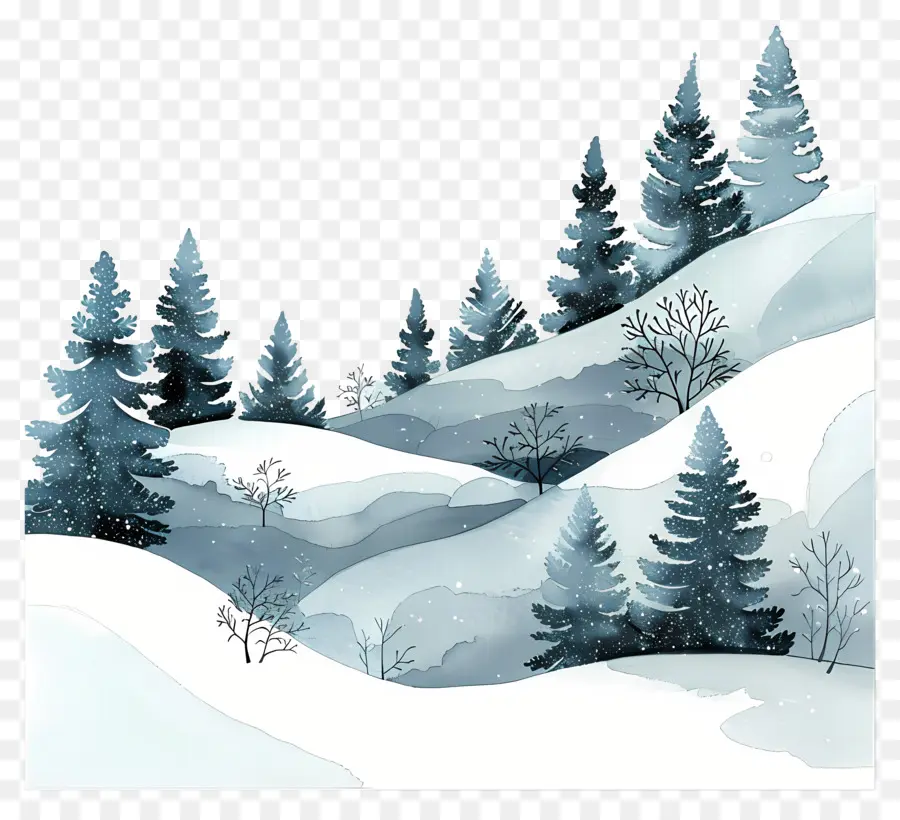 Paisagem De Neve，Montanhas Nevadas PNG