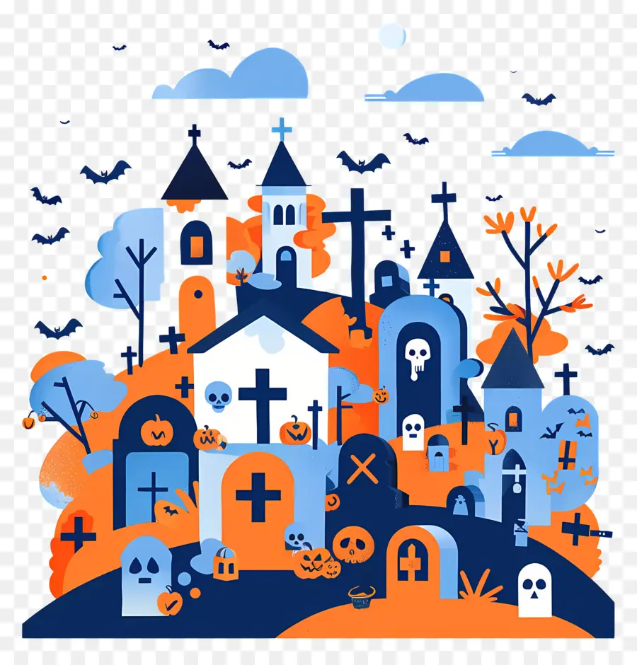 Cemitério De Halloween，Casa Assombrada PNG