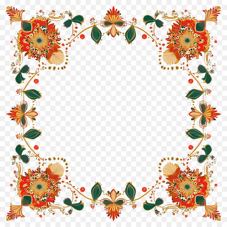 Moldura De Casamento Indiano，Moldura Floral PNG