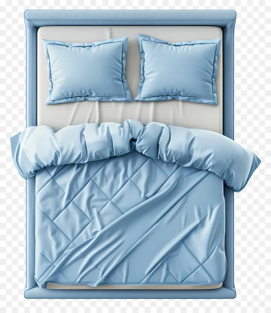 Vista Superior Da Cama，Cama Azul PNG