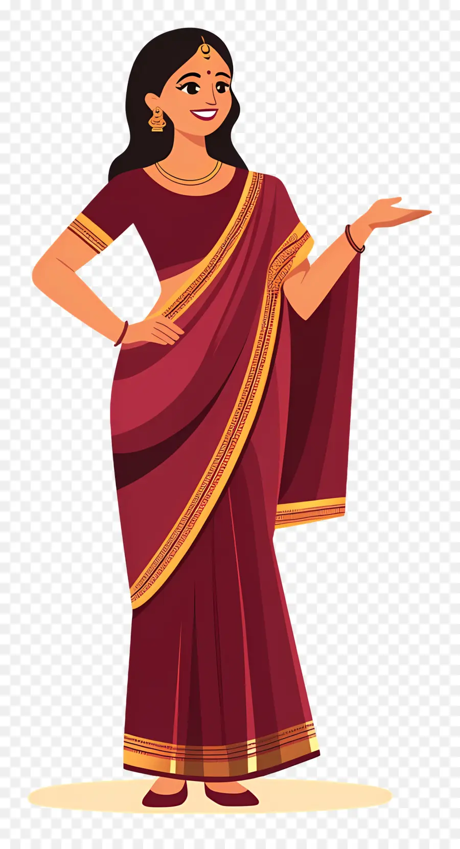 Sari Indiano，Mulher Em Saree PNG