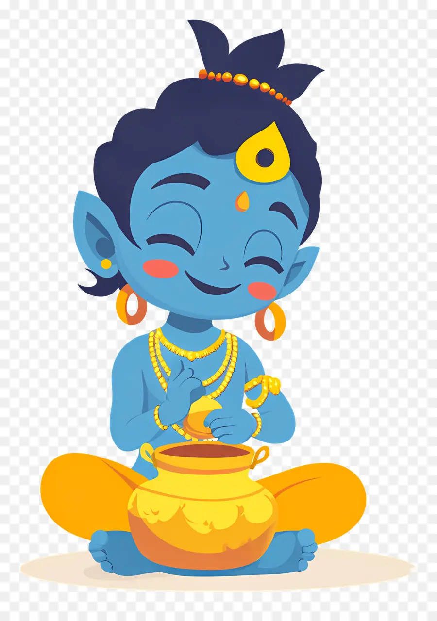 Krishna Janmashtami，Divindade Azul PNG