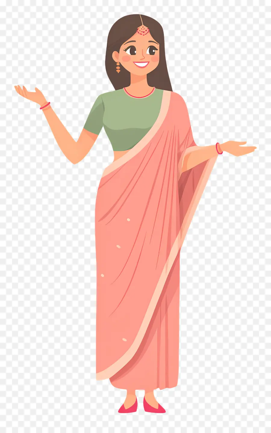 Sari Indiano，Mulher Em Saree PNG