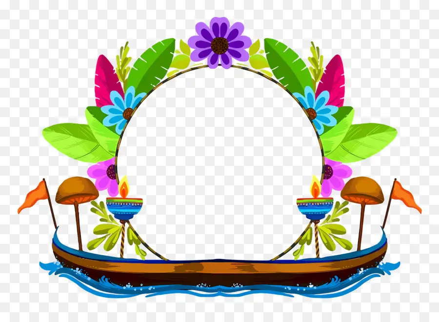 Feliz Onam，Barco Decorativo PNG