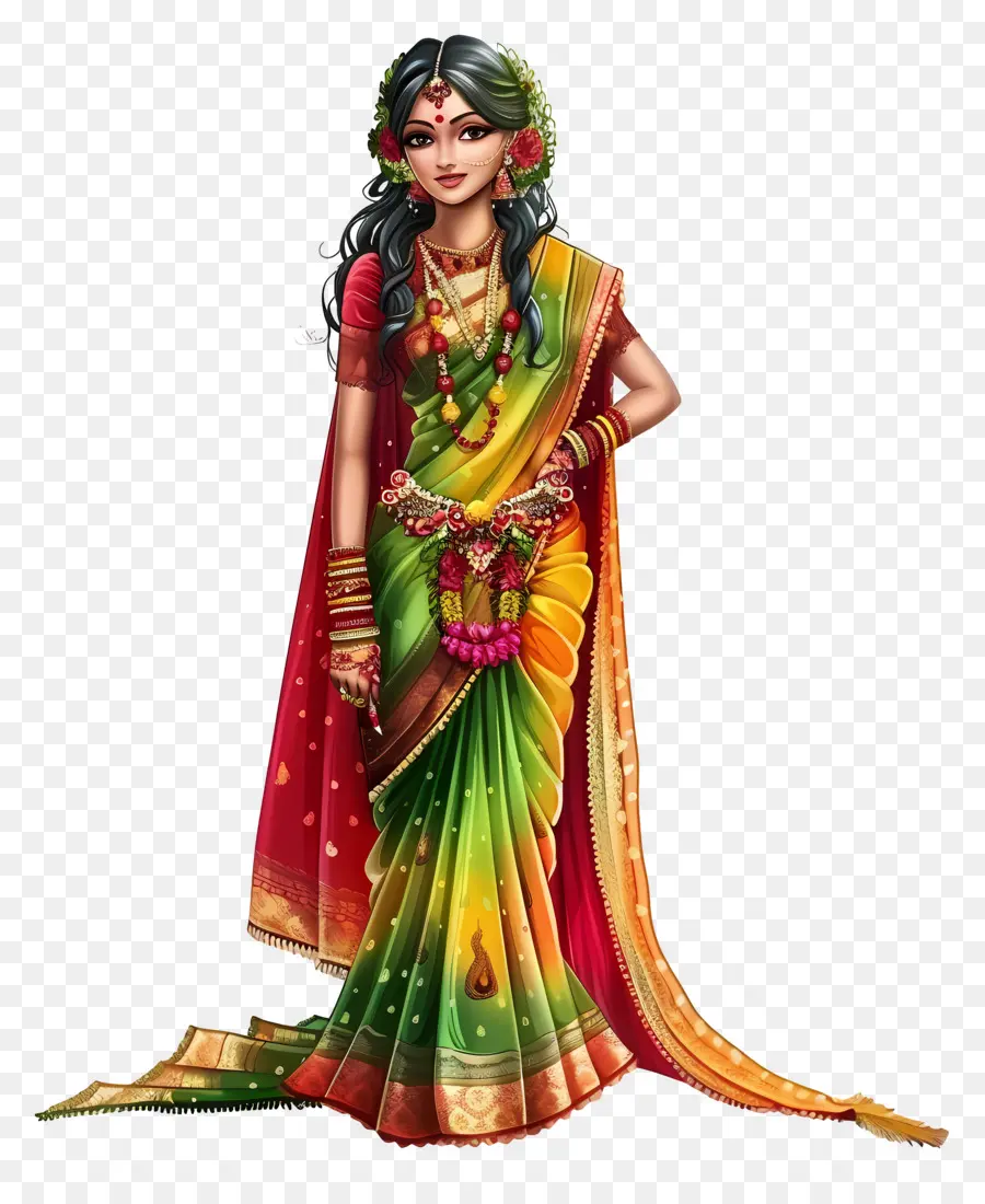 Sari Indiano，Vestido Tradicional PNG