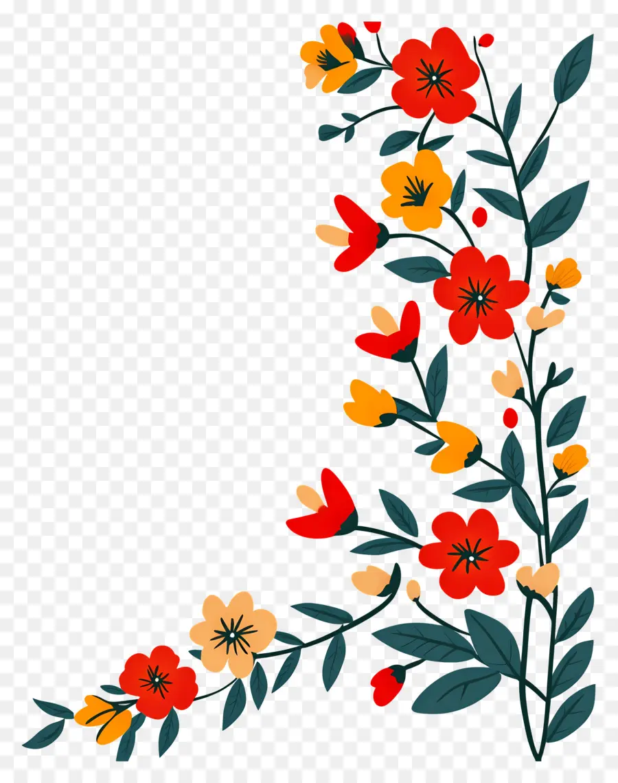 Guirlanda De Flores Indiana，Desenho Floral PNG