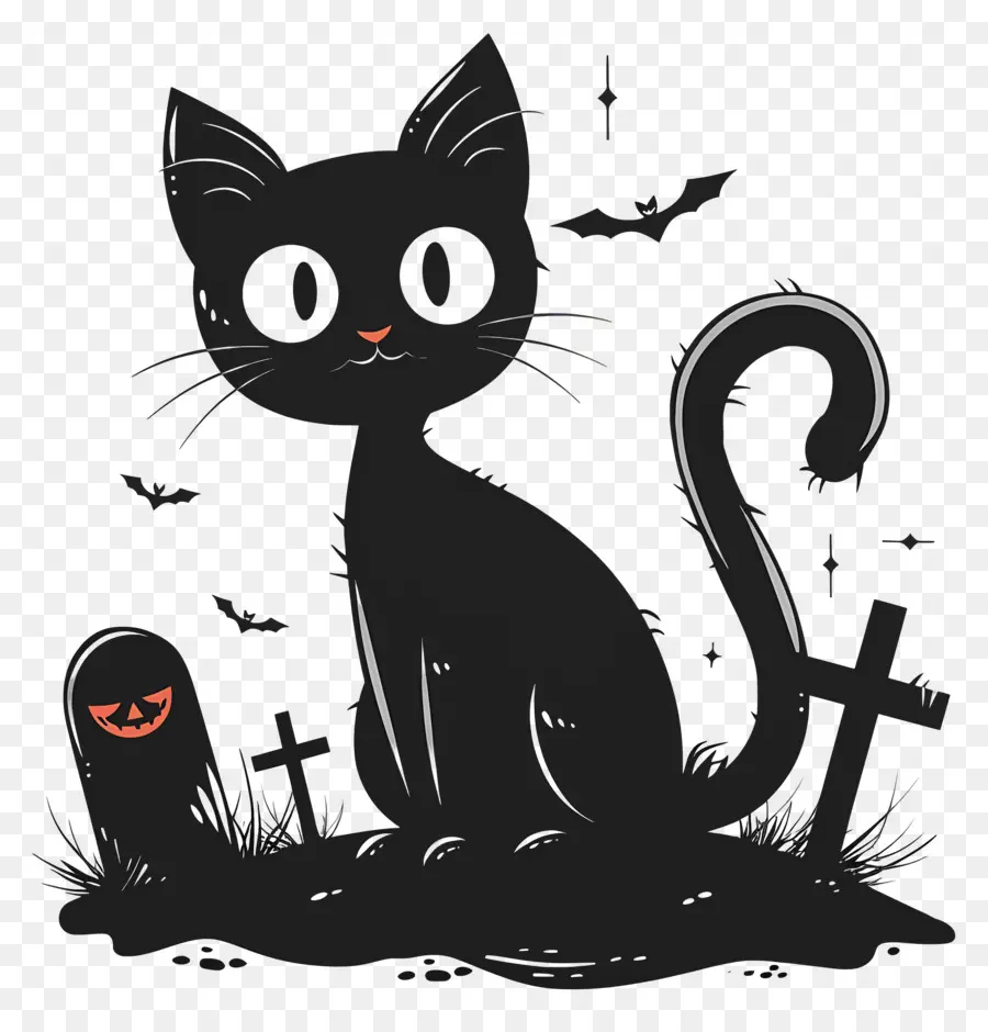 Gato Preto De Halloween，Gato Preto PNG