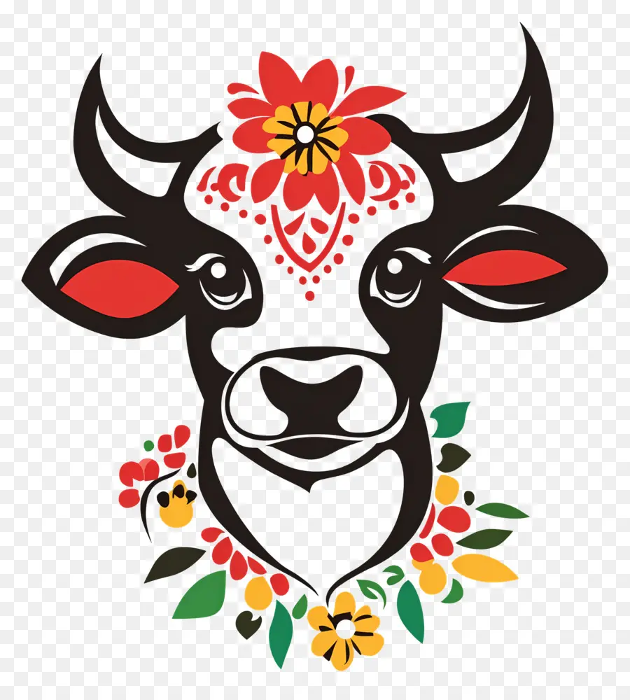 Vaca Pongal，Vaca Decorativa PNG