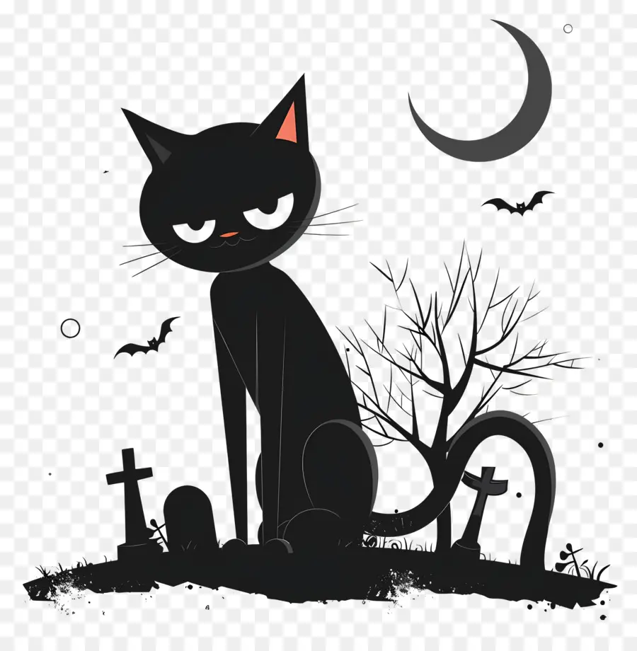 Gato Preto De Halloween，Gato Preto PNG