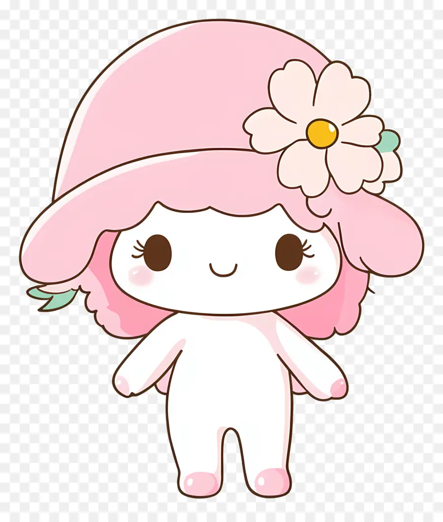 Personagem De Desenho Animado，Personagem Fofa Com Chapéu Rosa PNG