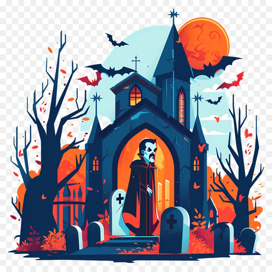 Drácula De Halloween，Casa Assombrada PNG