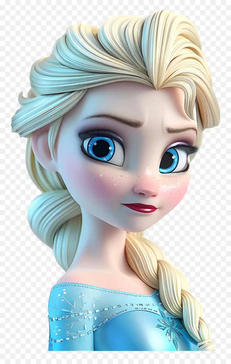 Princesa Elsa，Menina Loira De Vestido Azul PNG