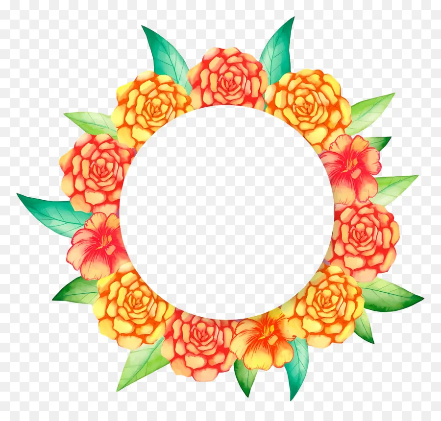 Feliz Onam，Guirlanda Floral PNG