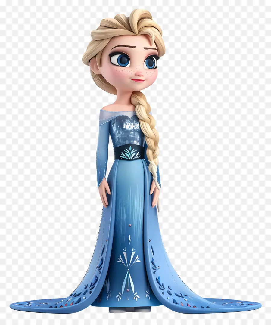 Princesa Elsa，Menina Loira De Vestido Azul PNG