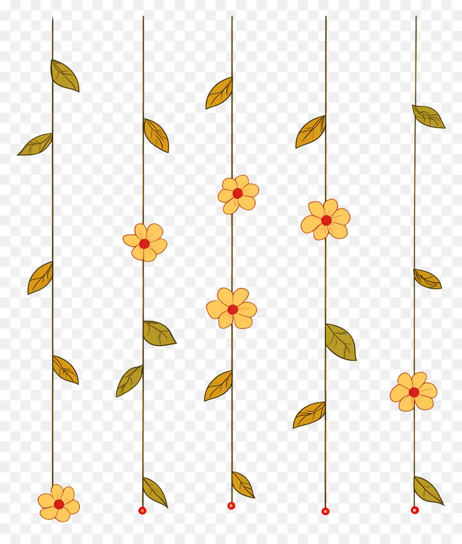 Flores Penduradas，Folhas PNG