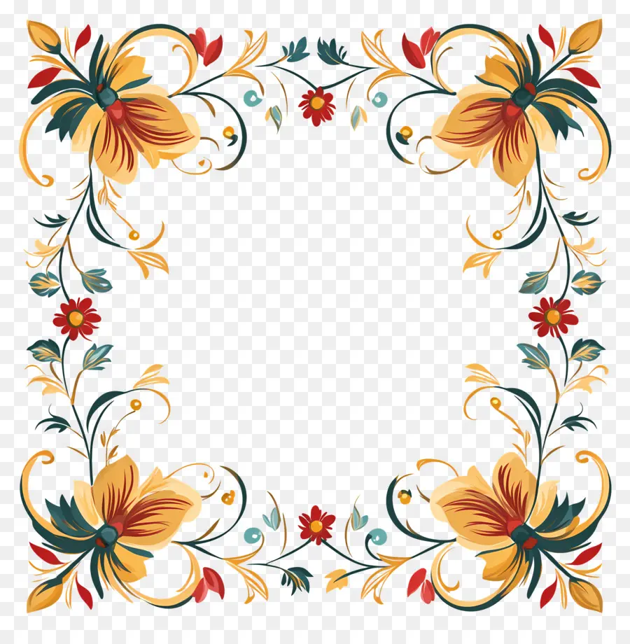 Moldura De Casamento Indiano，Moldura Floral PNG