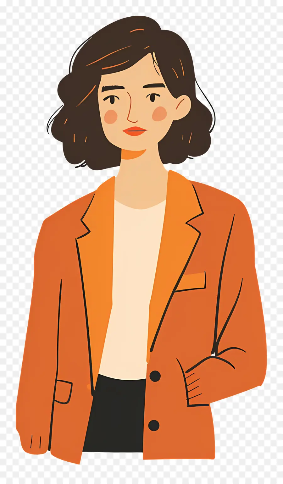 Mulher De Blazer，Mulher De Blazer Laranja PNG