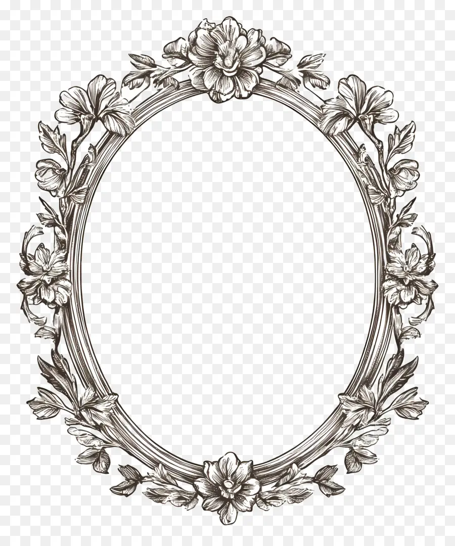 Moldura Oval Vintage，Moldura Redonda Ornamentada PNG