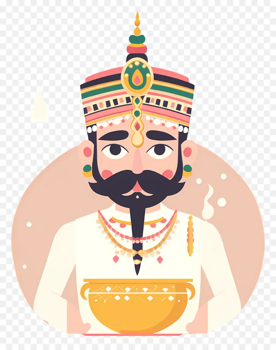 Senhor Rama，Homem Com Bigode E Coroa PNG