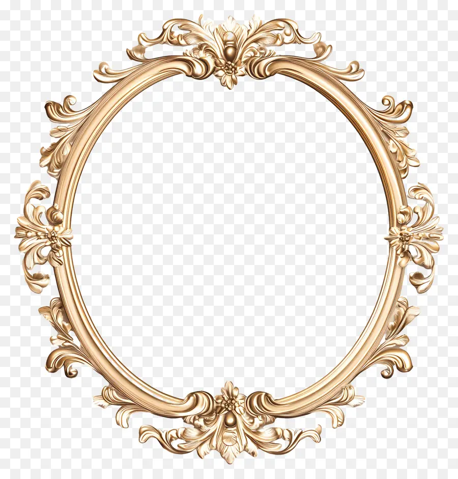 Moldura Oval Para Casamento，Moldura Dourada PNG