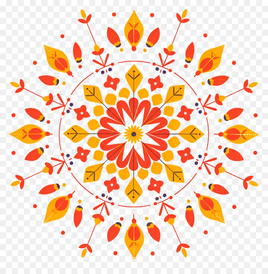 Círculo Rangoli，Padrão PNG