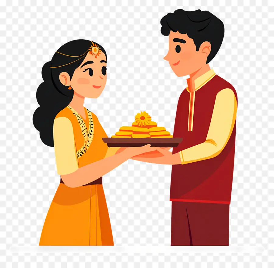 Feliz Raksha Bandhan，Casal Indiano Tradicional PNG