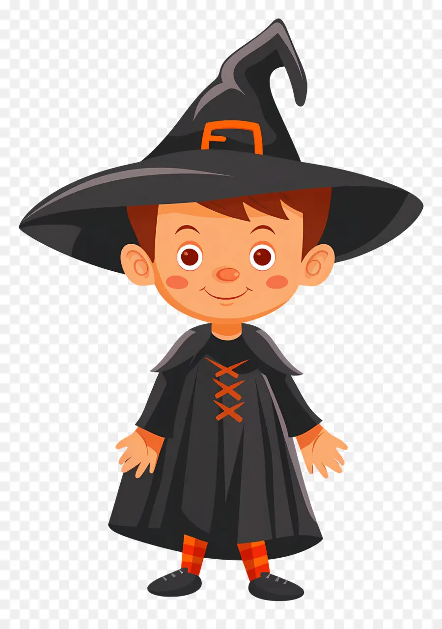 Fantasia Infantil De Halloween，Menino Fantasiado De Bruxa PNG