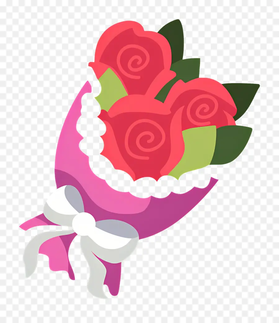 Buquê De Rosas，Envoltório Rosa PNG