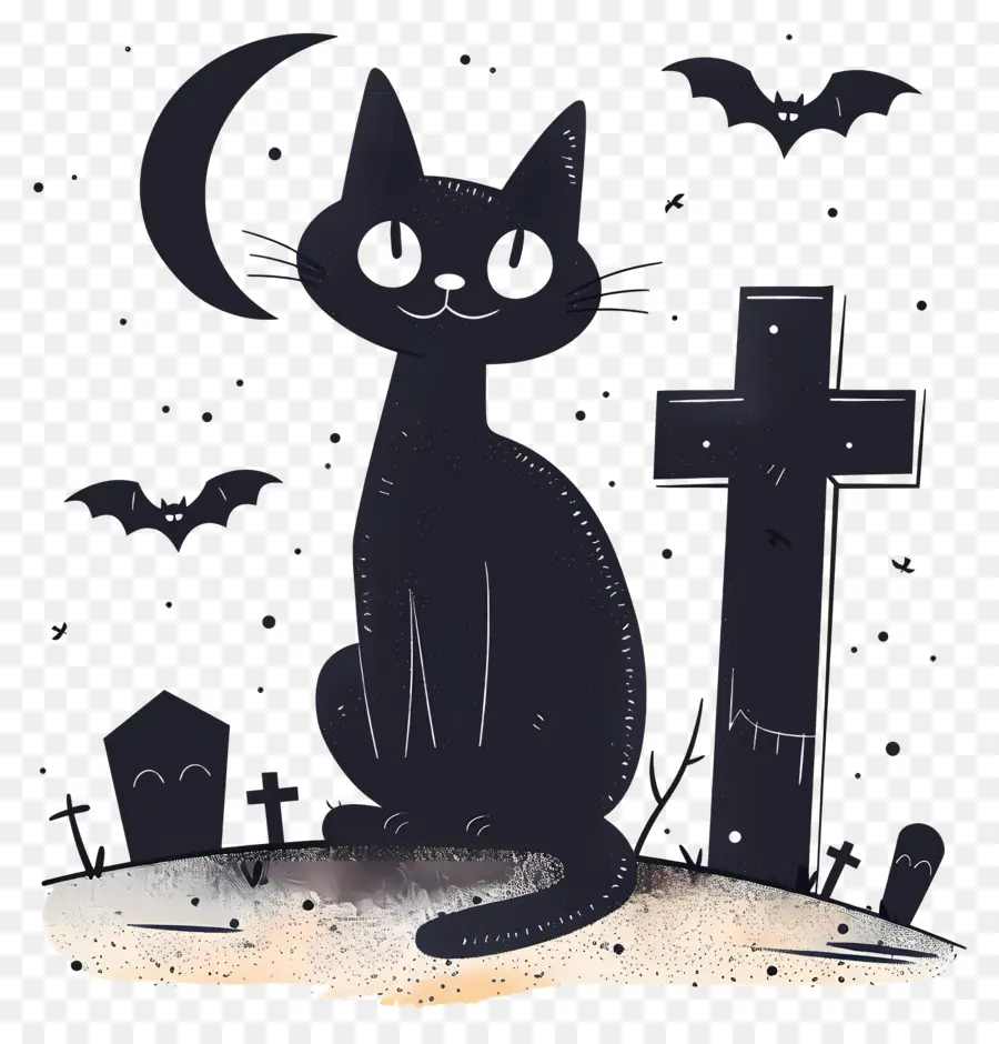 Gato Preto De Halloween，Gato Preto PNG