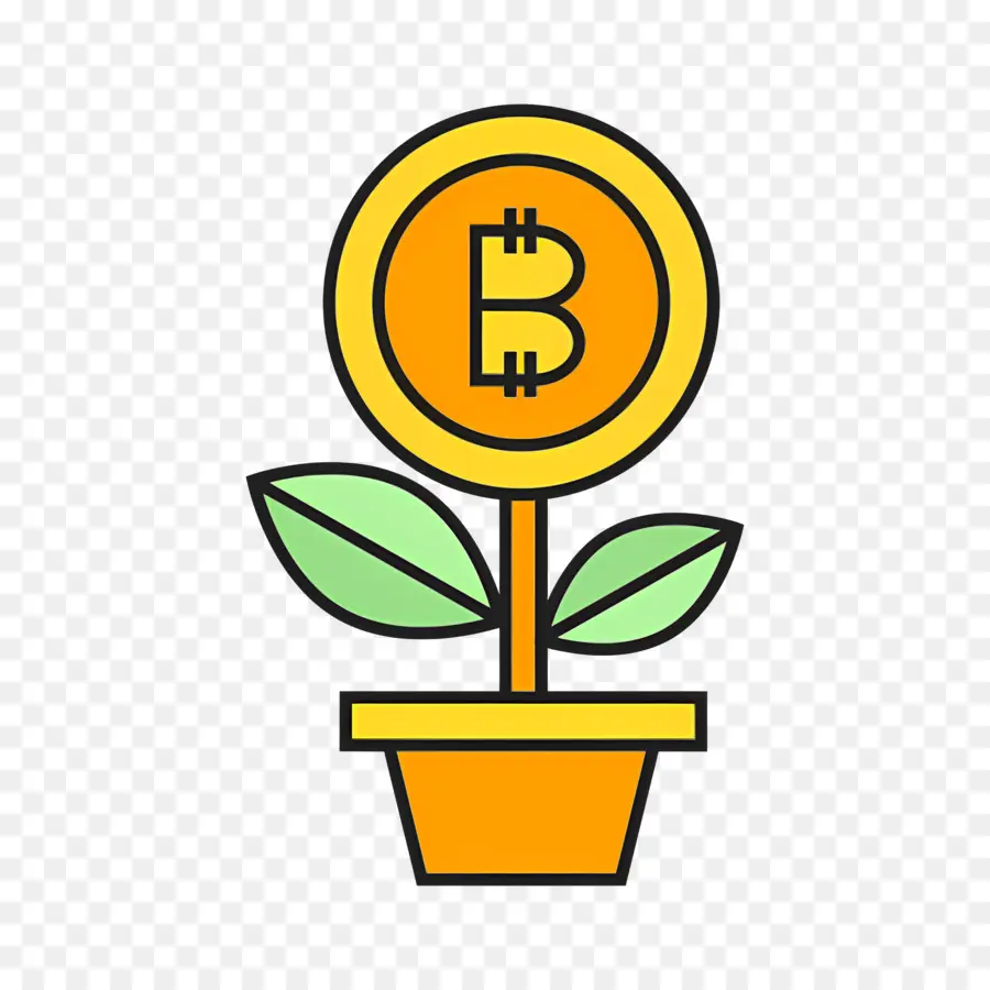 Dinheiro Inicial，Planta Bitcoin PNG