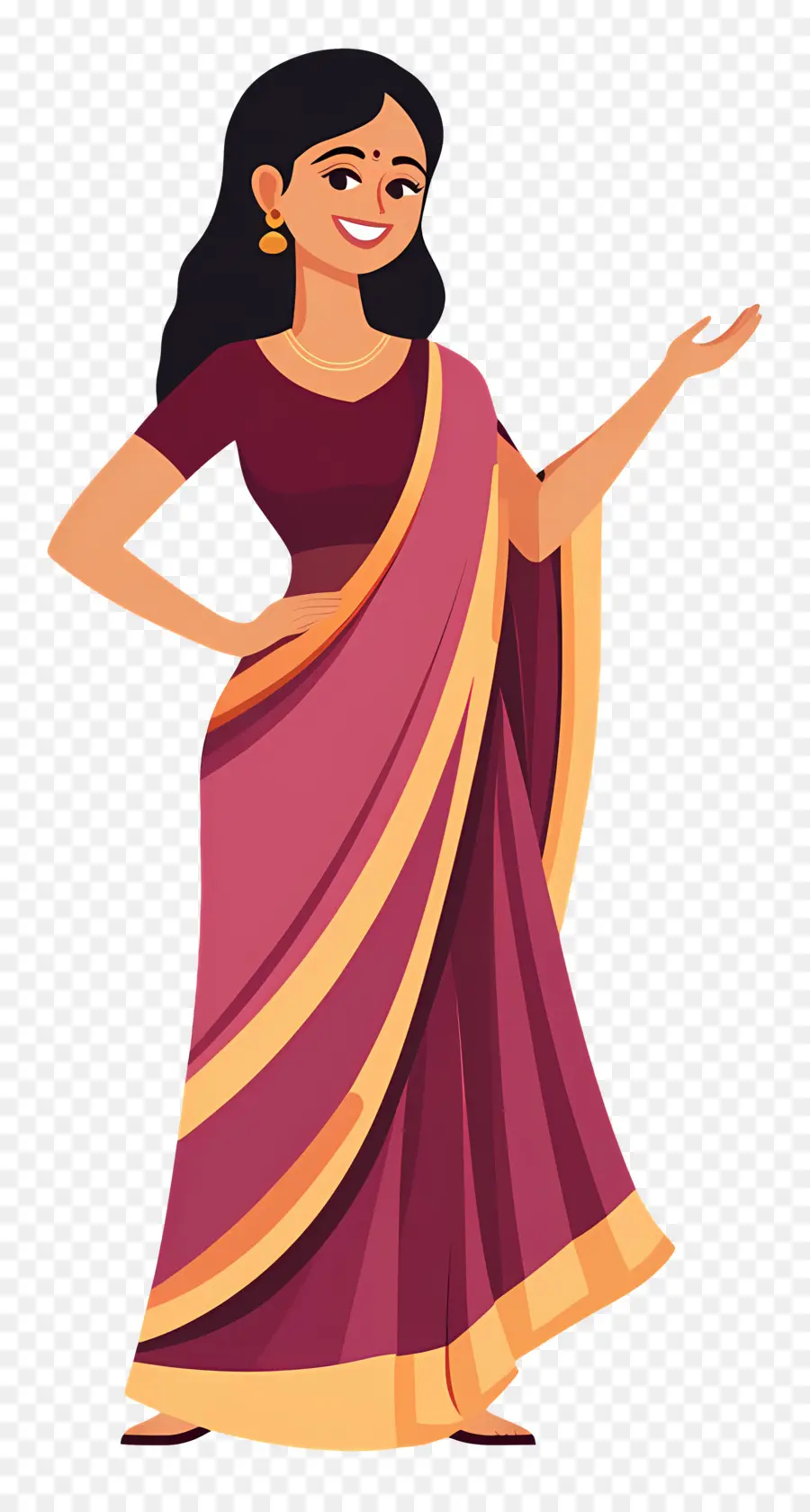 Sari Indiano，Mulher Em Saree PNG