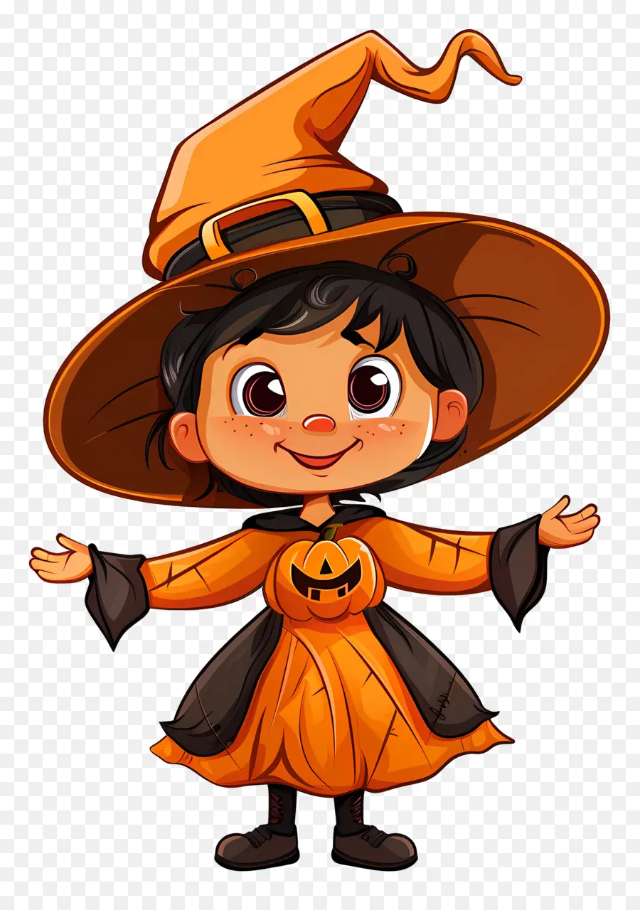 Fantasia Infantil De Halloween，Bruxa PNG