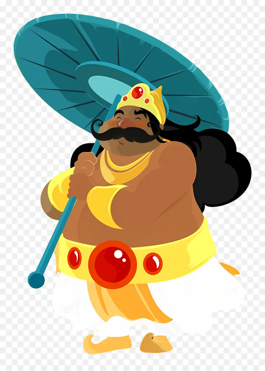 Mahabali，Rei Com Guarda Chuva PNG