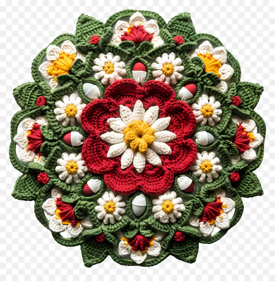 Mandala De Crochê，Feito à Mão PNG