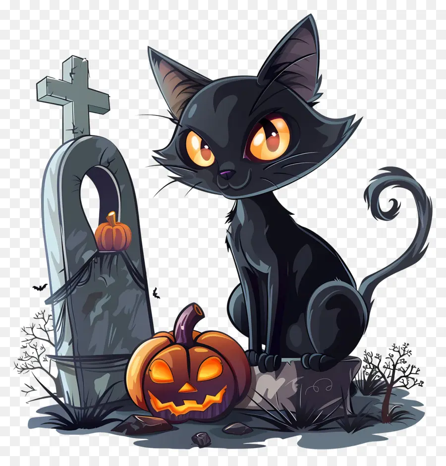 Gato Preto De Halloween，Gato Preto PNG