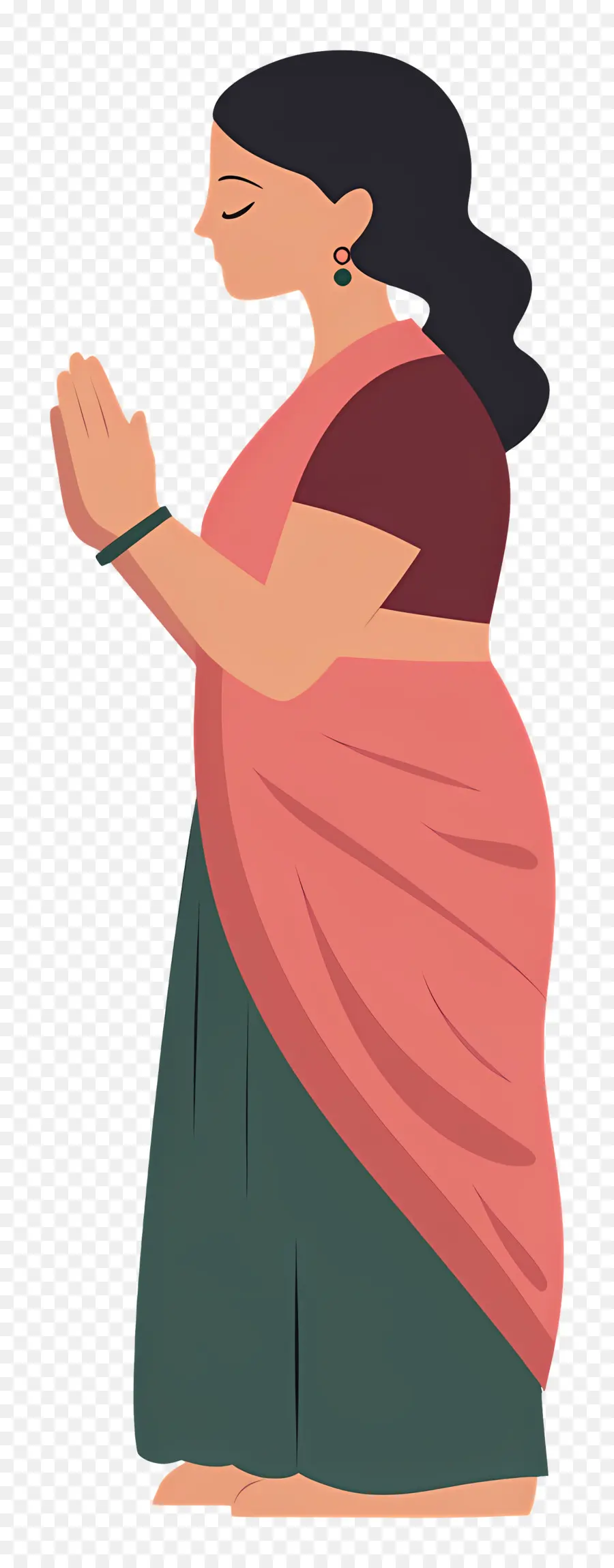 Sari Indiano，Mulher Em Traje Tradicional PNG