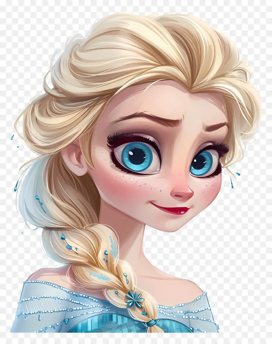 Princesa Elsa，Personagem De Trança Loira PNG